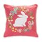 Melrose Rabbit Floral Embroidered Throw Pillow - 16" - Multi-Color